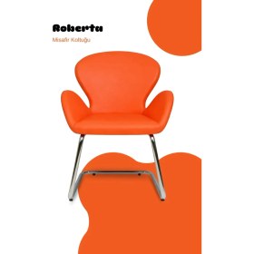 Resim Bürocci Roberta Misafir Koltuğu - Turuncu Deri - 2069J0123 