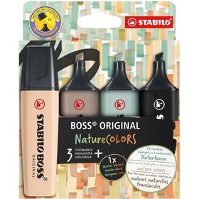 Resim Stabilo Fosforlu Kalem Boss Naturecolors 4er S-M-G-B 70/4-2-5 