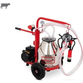Resim Tamam Ecomini Tekli İnek Süt Sağma Makinesi Paslanmaz Güğüm-kauçuk Memelik Kuru Pompa 