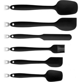 Resim Yanmaz Yapışmaz Silikon 6'lı Pasta, Yumurta Fırçası, Kaşık Bıçak, Spatula Mutfak Seti 
