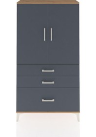 Resim Arges Dolap Tek Raflı 3 Çekmeceli Tek Askılı 88x30x163 Çam-antrasit Atlas Çam 