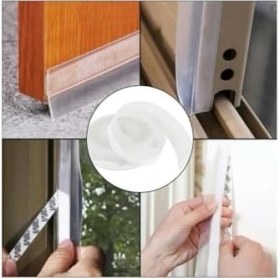 Resim 3 Metre Cam Balkon Pencere Kapı Altı Yapışkanlı Rüzgar Önleyici Rüzgar Kesici Şerit Bant Toz Lastiği 
