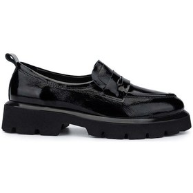 Resim Tamer Tanca Kadın Hakiki Deri Siyah Rugan Loafer Ayakkabı 775 104-4128 Bn Ayk Sk24-25 Sıyah Rgn Siyah Rugan 