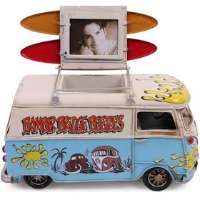 Resim Dekoratif Metal Minibüs Kalemlik Ve Çerçeveli Hediyelik - 