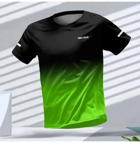 Resim Snapbuy Erkek Unisex Degrade Desenli Spor T-shirt, Rahat Ve Hızlı Kuruyan Kısa Kollu Tişörtlavanta Lavanta 
