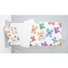 Resim Renkli Kelebekler Çocuk Nevresim Takımı 