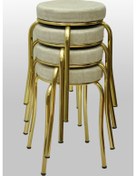 Resim TABURECİM Tabure (4 Adet) Gold Ayaklı, Mina Kumaş, Metal Ahtapot Ayak Aygl-241 