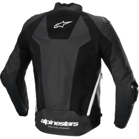 Resim Alpinestars Missile V3 Airflow Deri Korumalı Motosiklet Montu Siyah Beyaz 