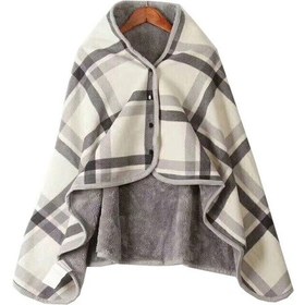 Resim Japon Isıtıcı Polar Şal Battaniye 100x140cm Flanel Kanepe Mavi 