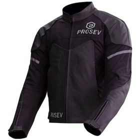 Resim Motosiklet Montu Kısa 4 Mevsim Full Korumalı Deri Ve Maxdura 600d Kumaş Black King Motor Mont 