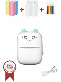 Resim Torima Yazıcı Termal Kablosuz Bağlantılı Ap Kontrol Taşınabilir Mini Yazıcı C9 Mavi 