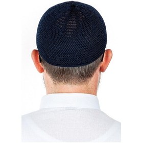 Resim Lüks Çelik Örme Namaz Takkesi Lacivert 1 Adet 