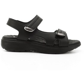 Resim Gönderi R Siyah Cırt Bantlı Dolgu Topuk Comfort Sandalet Siyah 