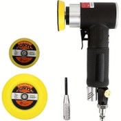 Resim 1 adet Mini Hava Zımpara, 5.08cm & 7.62cm Çift Hareketli Pnömatik Parlatıcı, Ayarlanabilir Hava Akış Vanası, M6 Dişli Plaka, Metal Yapı, Şarj Gerektirmeyen Güç Modu, Pil Gerekmez 
