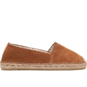 Resim Women's Tan Suede Leather Espadrille 