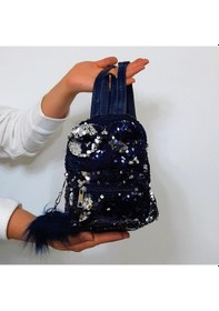 Resim Fiyra Crn Lacivert Pullu Kız Çocuk Sırt Çantası 16cmx20cmx10cm Lacivert 