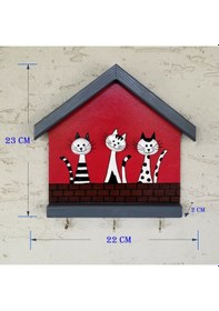 Resim Binbirtrend Kedili Anahtarlık Anahtar Askısı Ve Taş Boyama, Duvar Süsü Gb-015 Diğer 