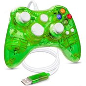 Resim Wezone Xbox360 Ve Windows Uyumlu Kablolu Oyun Kolu: Led Işıklı Çift Motor Titreşim, 2m Kablolu, Ergonomik, Mikrofon Yuva 