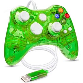 Resim Wezone Xbox360 Ve Windows Uyumlu Kablolu Oyun Kolu: Led Işıklı Çift Motor Titreşim, 2m Kablolu, Ergonomik, Mikrofon Yuva 