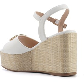 Resim Nine West MONNI 5FX Beyaz Kadın Dolgu Topuk Sandalet 