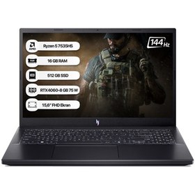 Resim Acer Nitro V 15 ANV15-41 Ryzen 5 7535HS 16 GB 512 GB RTX4060 Freedos 15.6 İnç 144 Hz Dizüstü Bilgisayar Siyah 