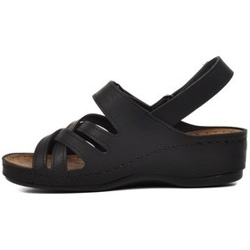 Resim Aryan 09-985 D.r Tavsiyeli Ortapedik Kadın Sandalet Siyah 