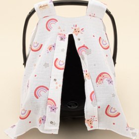 Resim Puset Örtüsü - Tek Taraflı - Pembe Gökkuşağı 