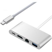 Resim Alfais 4771 Usb 3.1 Type C To Hdmı Usb 3.0 Gigabit Ethernet Çevirici Dönüştürücü Adaptör 