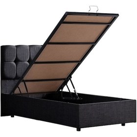 Resim Setaymobilya Baza, Berlin Tek Kişilik Baza + Başlık Seti, Antrasit 