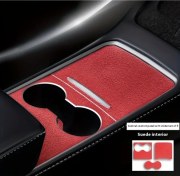 Resim Hightower Tesla Model 3 Highland 2024 2025 Konsol Kapağı Kırmızı Dayanıklı İç Aksesuar 