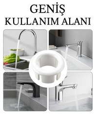 Resim Şık Ve Uyumlu Tasarımıyla Beyaz Lavabo Taşma Yüzüğü Standart Mo Beyaz 