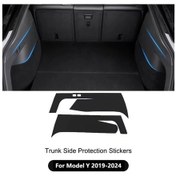 Resim Xuweiwei For Model Y 2 Adet Yapay Deri Tesla Bagaj Koruyucu Çıkartmalar 2021-2024 Evrensel Uyum 