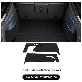 Resim Xuweiwei For Model Y 2 Adet Yapay Deri Tesla Bagaj Koruyucu Çıkartmalar 2021-2024 Evrensel Uyum 