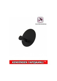 Resim Askılık Yapışkanlı Mantar Yuvarlak Tekli Mat Siyah Pakette 4 Adet Mat Siyah 