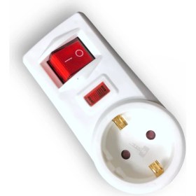 Resim Tek-İş Akım Korumalı Fiş Priz Anahtarlı Elektrik Prizi Beyaz Renk Yüksek Dayanıklılık 