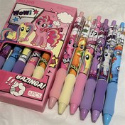 Resim 6 Parça My Little Pony Equestria Girls Jel Kalem Seti, Şık Sünger Uçlu 0.5mm Siyah Marker Kalemler, Karikatür Tasarımlı, Toplantılar ve Ofis Kullanımı İçin Temel, Okula Dönüş, Düğünler, Noel, Doğum Günleri ve Partiler İçin Mükemmel Hediye Seçeneği 