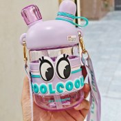 Resim QQTdds Büyük Gözler Çift Içmeli Plastik Su Şişesi Öğrenci Pipetli Kupa Çocuk Düz Içme Kupa (Yurt Dışından) 