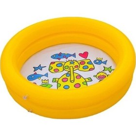 Resim Bebek Yüzme Havuzu Kalınlaştırılmış Pvc Ev Şişme Yuvarlak Çocuk Havuzu Uublkq Mavi - Sarı 