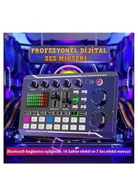 Resim Yenilzd Stüdyo Ses Mikseri Şarjlı Dj Canlı Yayın Kondenser Mikro 