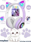 Resim Kensa Kablosuz Bluetooth Kulaklık Led Işıklı Mikrofonlu Kedili Kulaklık Bt5.0 