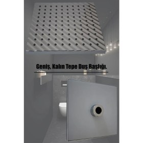 Resim Tesitay Tepe Duş Başlığı Krom Renk Kalın Kare 