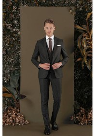 Resim Efor Tk 880 Slim Fit Kahve Klasik Takım Elbise Kahverengi 