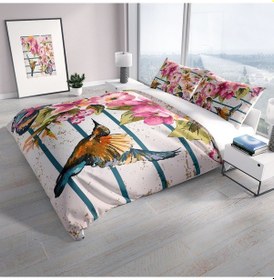 Resim Cattleya Fly 3D Pamuk Saten Çift Kişilik Nevresim Takımı Çok Renkli 