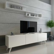 Resim MOBİLYA GEZEGENİ CAMBRİDGE TV ÜNİTESİ 150 CM PARLAK Beyaz 