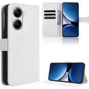 Resim Xiaomi Poco X7 Pro 5g Elmas Doku Deri Telefon Kılıfı Beyaz 