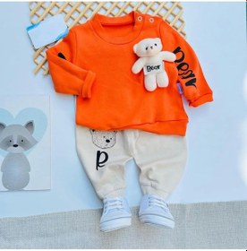 Resim Bilge Trend Oyuncak Ayıcıklı Kız Bebek Çocuk Alt Üst Takım - Turuncu 