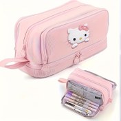 Resim 1 adet Sevimli Karikatür for hello kitty Kalem Kutusu, Büyük Kapasiteli Kırtasiye Düzenleyici, Dayanıklı Çok Fonksiyonlu Depolama Çantası, Okul Kullanımı İçin Mükemmel 