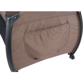 Resim Maccon Prime Alüminyum Kasa Park Yatak Sallanır Cibinlikli Oyun Parkı Beşik 70X110 Cm - Kahverengi 