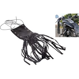 Resim Motolinas Motosiklet Chopper Direksiyon Gidon Püskülü Takım Deri Siyah 