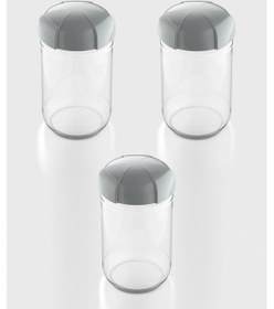 Resim Renga Rhea 660 Ml Gri Kapaklı 3'lü Cam Kavanoz Seti 131011 Gri 